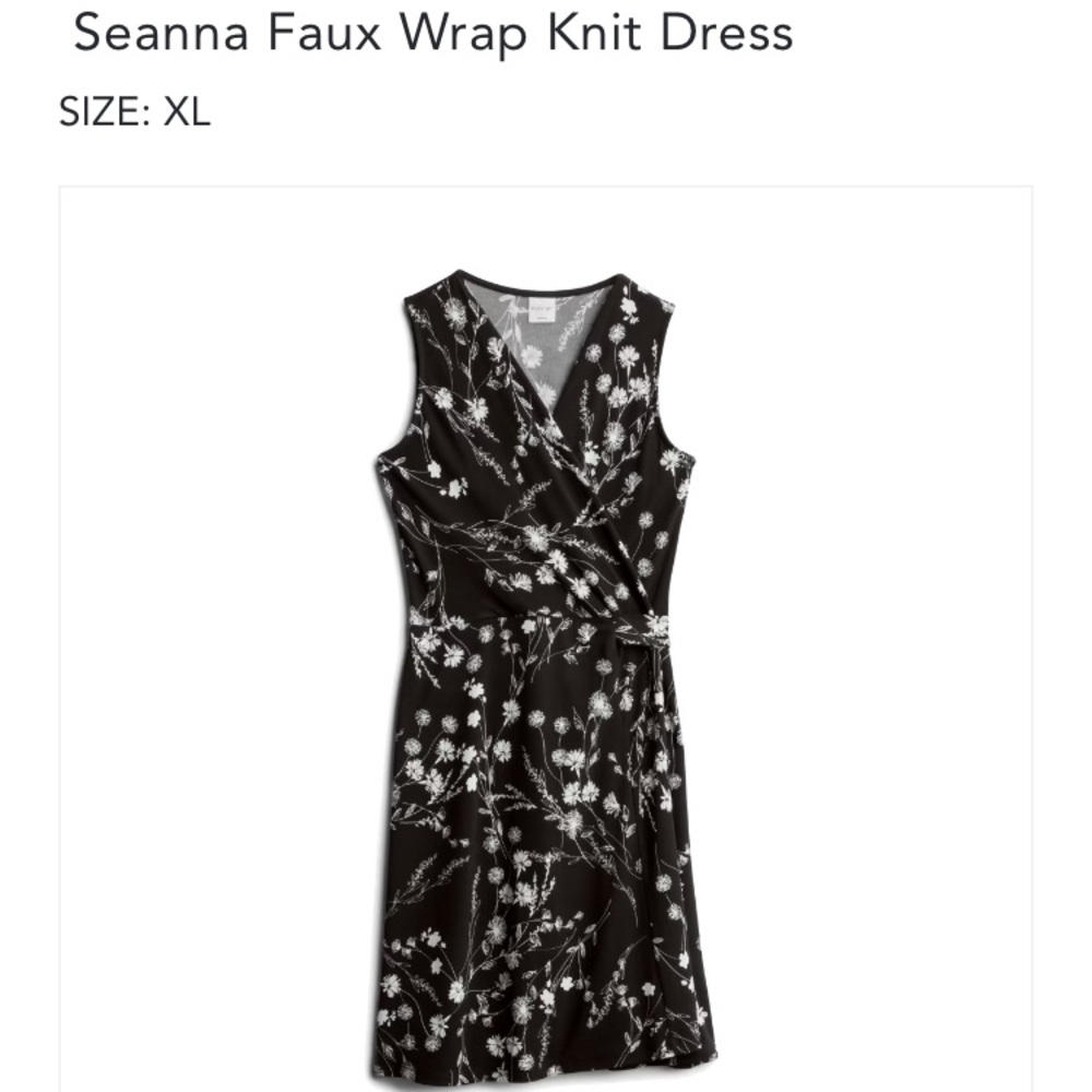 Kaileigh Wrap Dress, Black, Size XL